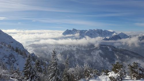 mountains clouds austria