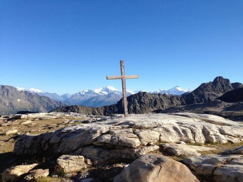 mountains alpine sky