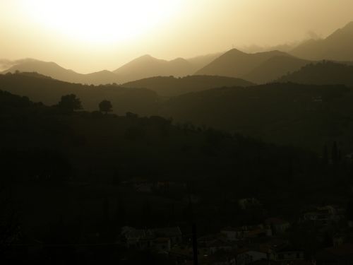 mountains landscape sunset