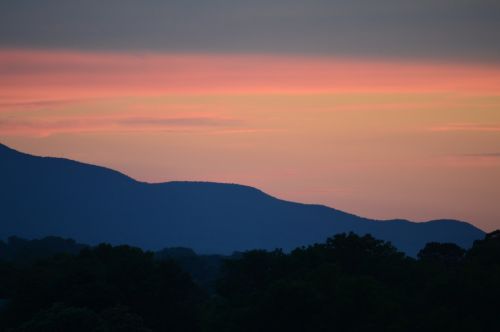 mountains red sunset