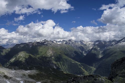 mountains switzerland clouds