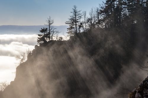 mountains landscape fog