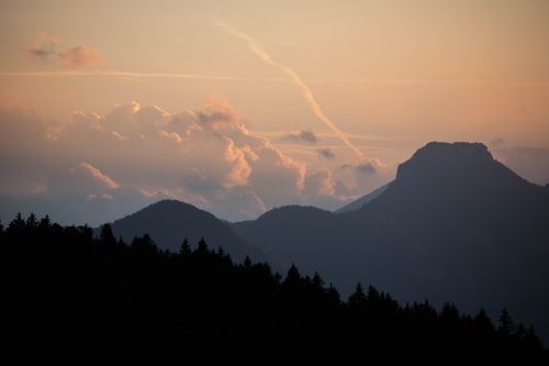 mountains clouds sky