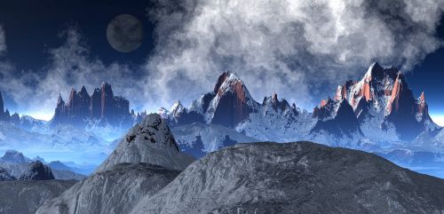 mountains moon earth