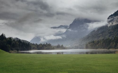 mountains fog landscape