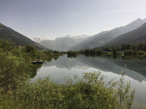 mountains lake mirror