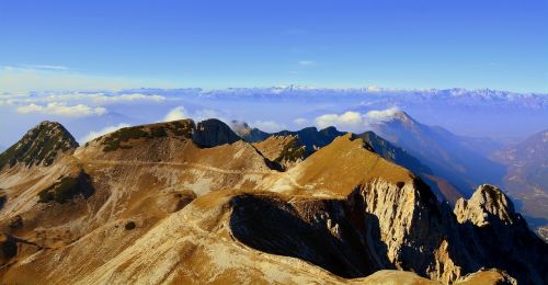 mountains clouds sky