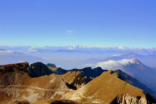 mountains clouds sky