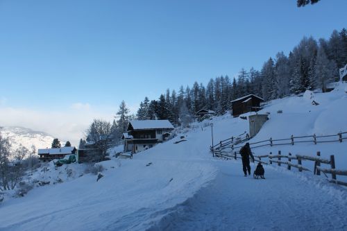 mountains snow slide