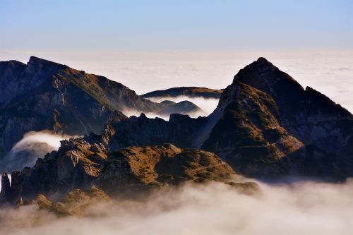 mountains clouds sky