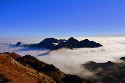 mountains clouds sky