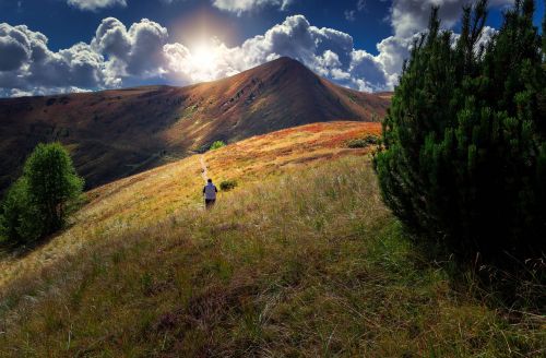 mountains landscape way