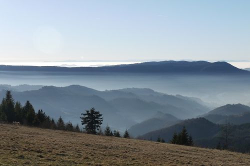 mountains clouds black forest