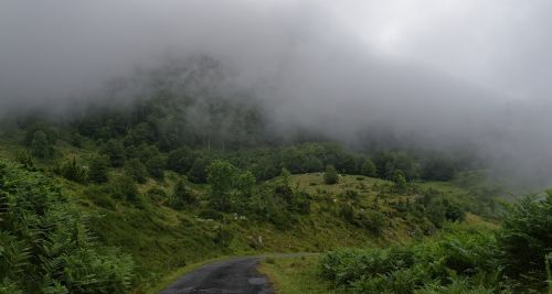 mountains fog mood