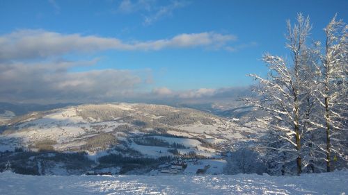 mountains winter slopes