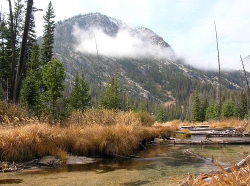 mountains stream hiking