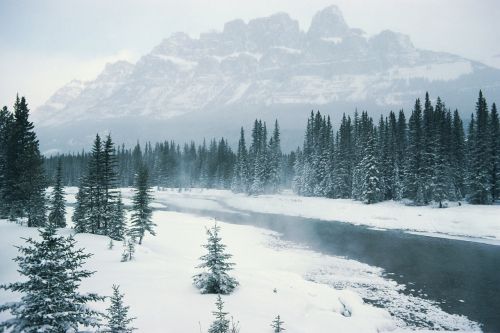 mountains winter white