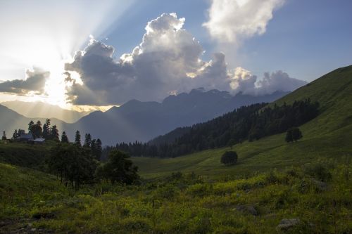 mountains nature clouds