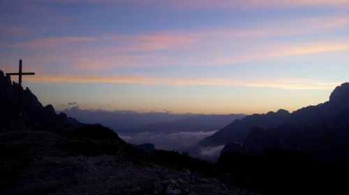 mountains sunrise summit