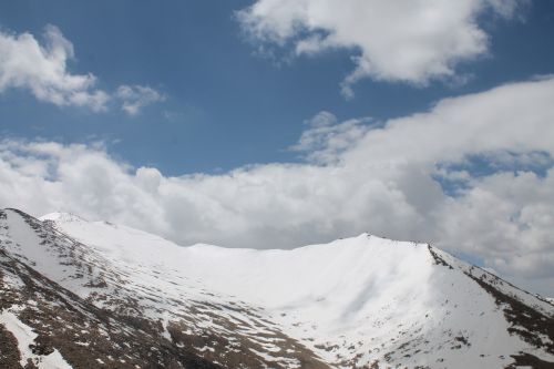 mountains snow clouds