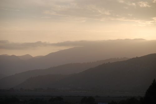 mountains evening landscape