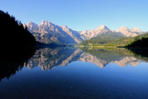 mountains water lake