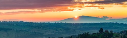 mountains sunset sundown