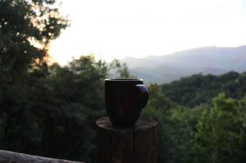 mountains coffee sunrise