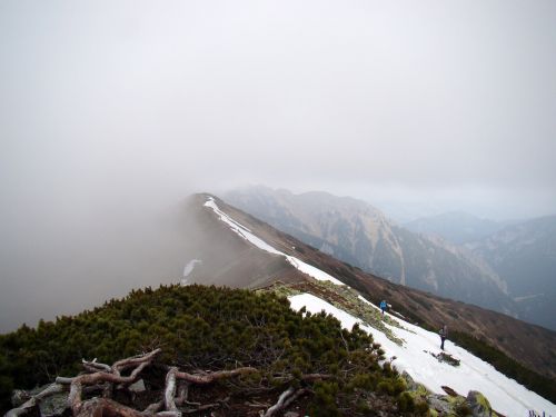 mountains the fog clouds