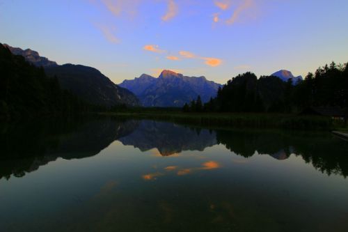 mountains lake water