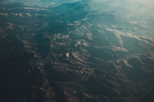 mountains peaks aerial