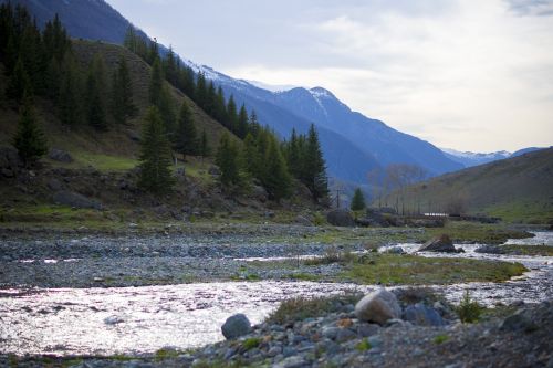 mountains creek river