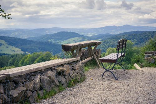 mountains bench dining table