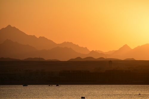 mountains egypt sunset