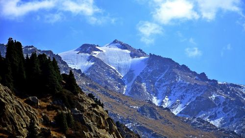 mountains rocks glacier