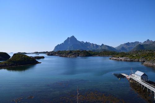 mountains sea water