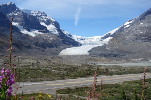 mountains glacier road