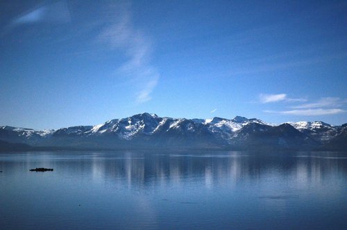 mountains  lake  winter