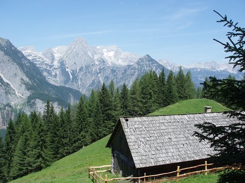 mountains  upper austria  mountain hut