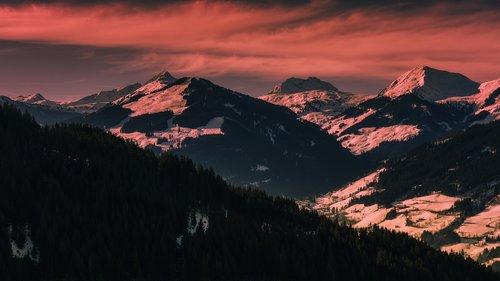 mountains  snow  nature