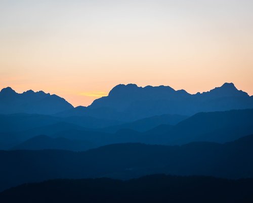 mountains  sunset  evening