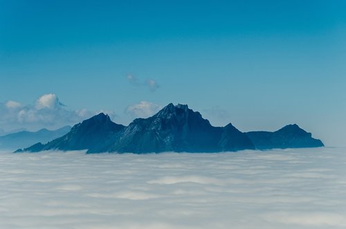 mountains  switzerland  sea of fog