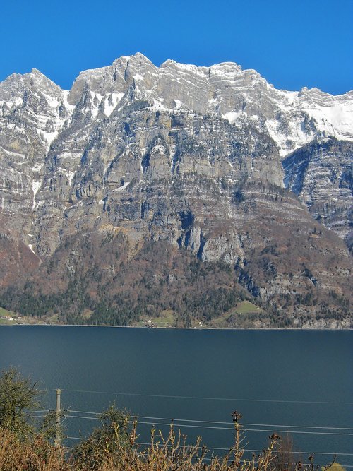 mountains  switzerland  lake walen