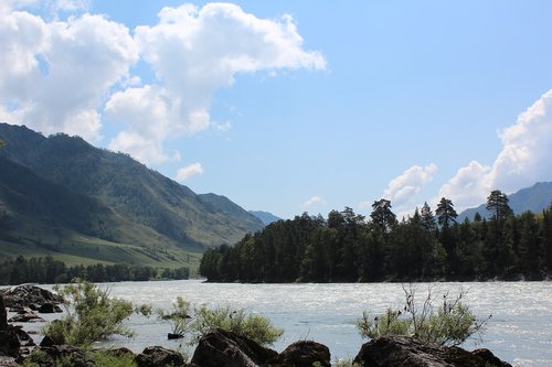 mountains  river  mountain altai