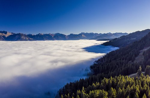 mountains  fog  alpine