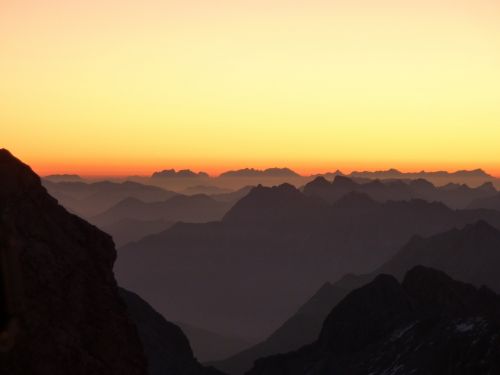 mountains morgenrot alpine panorama