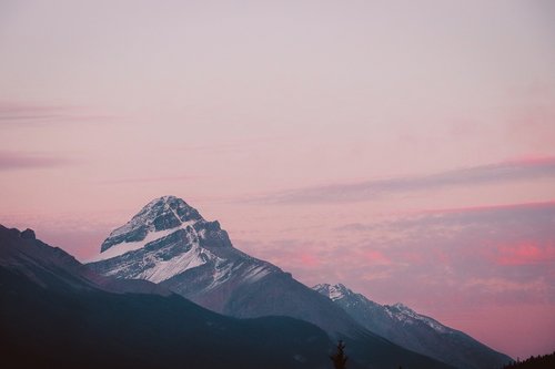 mountains  sunset  pink sky