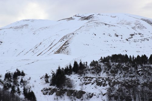 mountains  snow  landscape