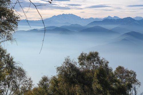 mountains  fog  alpine