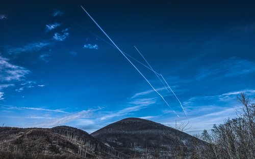 mountains  forests  the sky